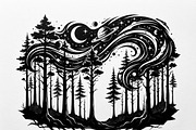 50 Mystical Galaxy Forest Silhouette, a Technology Illustration by Amazin_art (Thumbnail 14 of 21)