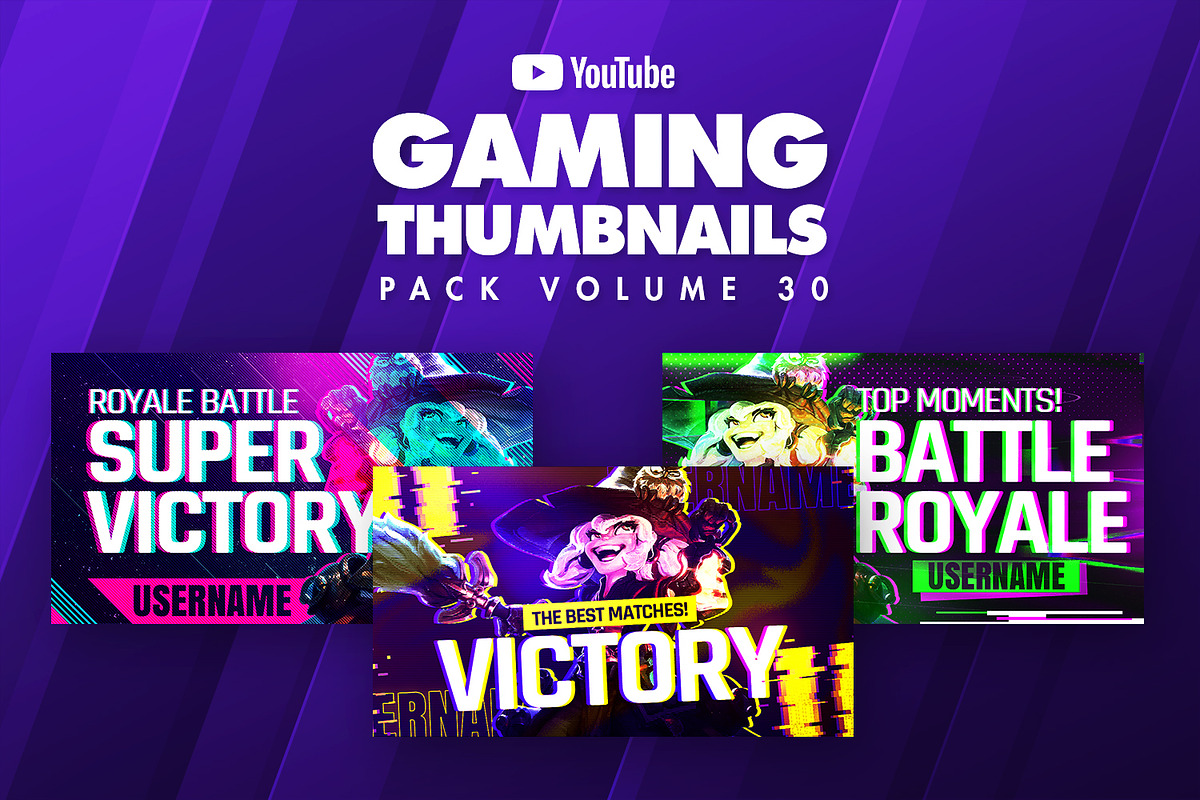 Gaming Youtube Thumbnails Pack 30, a Social Media Template by Odin_Design