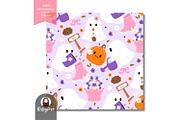 Halloween Gardening Seamless Pattern, a Pattern Graphic by KisbyArt (Thumbnail 2 of 3)