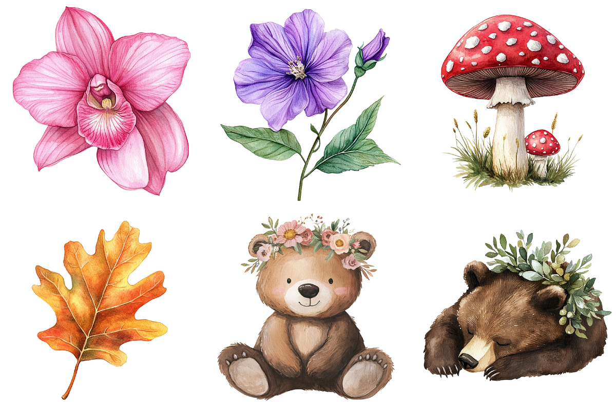 Boho Woodland Baby Floral Animals, an Illustration by CitraGraphics (Photo 4 of 5)