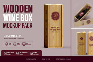 Wooden Wine Box Mockup, a Packaging Mockup by McLittle Stock