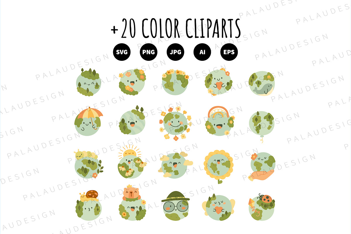 Cute Earth Clipart, an Education Illustration by Palau (Photo 8 of 10)
