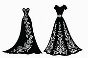 Wedding Dress Vector Pack, an Illustration by Gaye Art (Thumbnail 20 of 21)