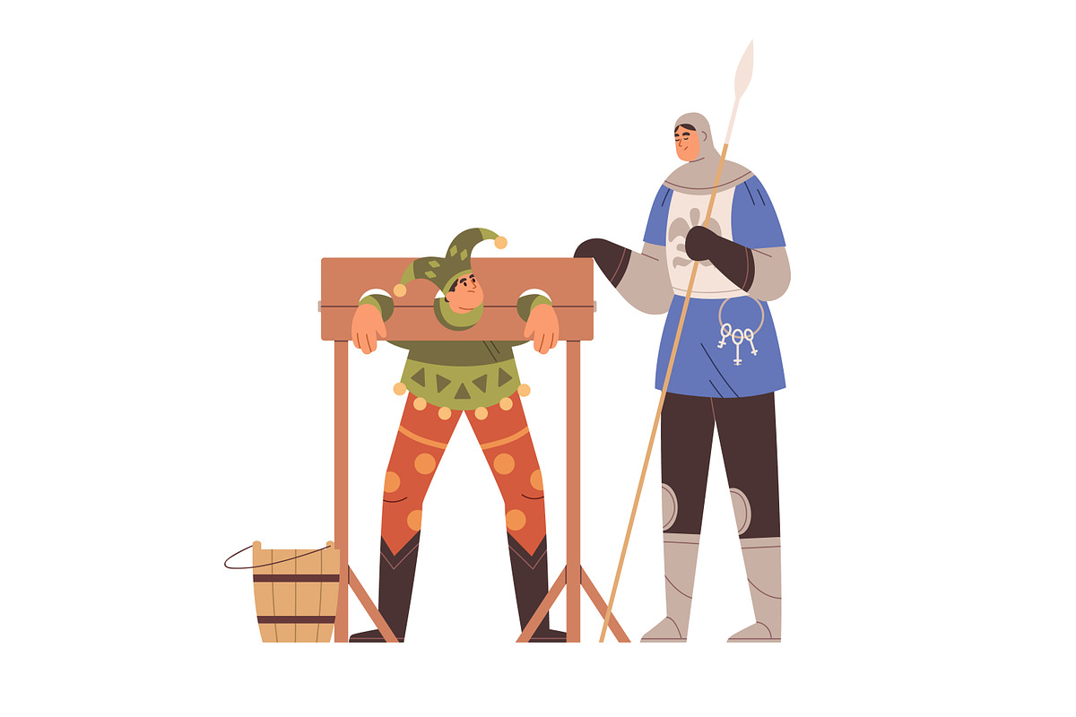 Daily life of medieval people set, a Person Illustration by Good Studio (Photo 9 of 11)