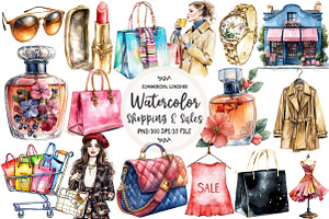 Shopping & Sales Fashion Clipart, an Illustration by OK Design