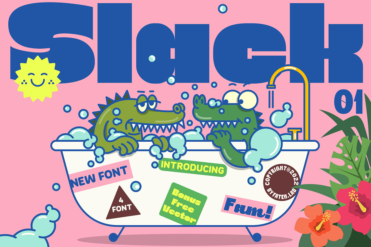 Slack 01 | Cheerful Sans Serif Font, a Sans Serif Font by Fateh.Lab (Photo 1 of 13)