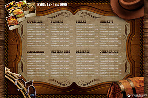 Western Grill Restaurant Menu Card