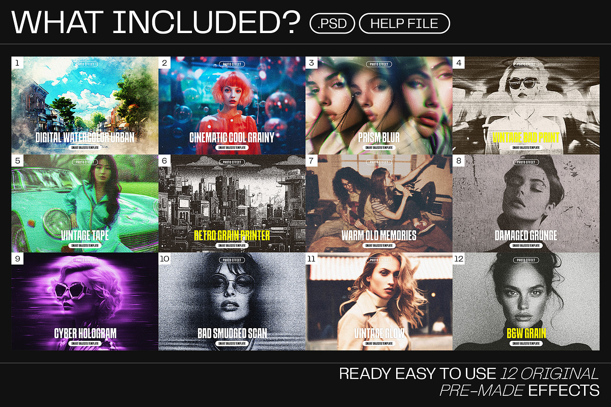 12 Photo Effect Templates, a Layer Style Add-On by iDoodle Studio (Photo 2 of 6)