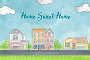 Home Sweet Home Watercolor Mini Set, an Illustration by An Design (Thumbnail 1 of 7)