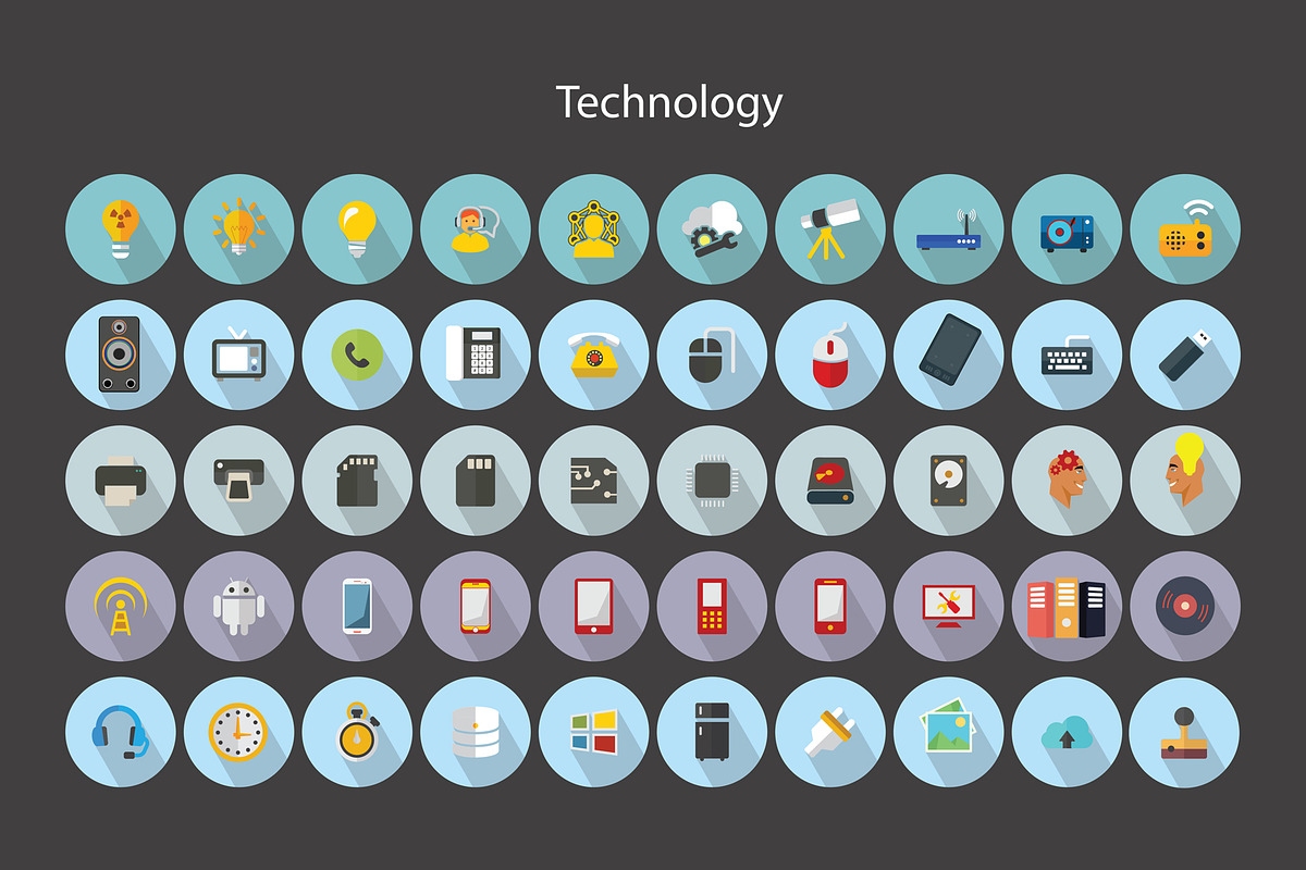 Flat Icons Technology Set, a Solid Icon by Jumbo Icons