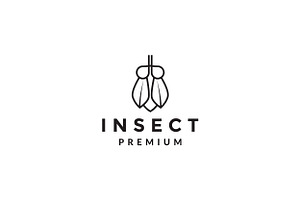 Lines Modern Shape Insect Flies Logo