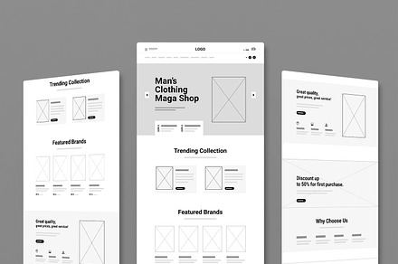 Modern ECommerce Website Wireframe, a Wireframe Template by MightyDesign