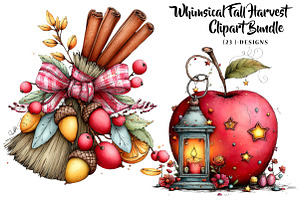 Whimsical Fall Harvest Clipart, a Seasonal Illustration by CreationArt