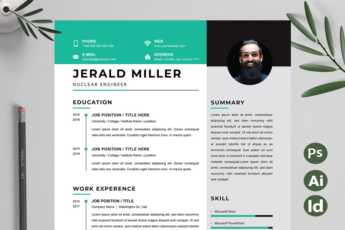 Nuclear Engineer Resume| CV Template, a Resume Template by Attractive Resume (Photo 1 of 3)