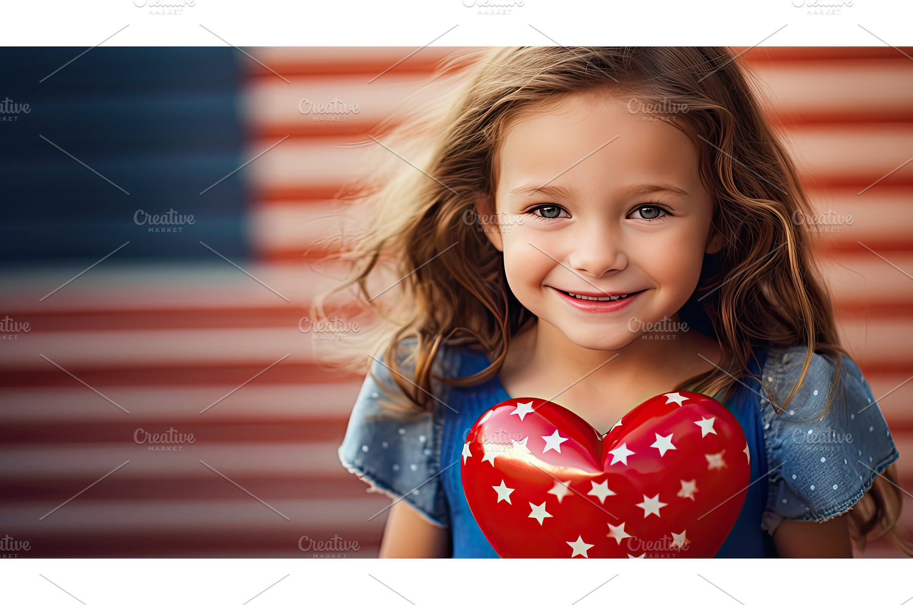 flag red white blue heart ai, a Health & Medical Photo by pikepicture
