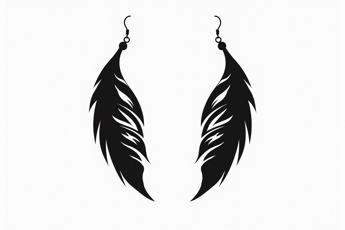 Leaf Earring Silhouette Bundle, an Object Graphic by balal (Photo 2 of 15)