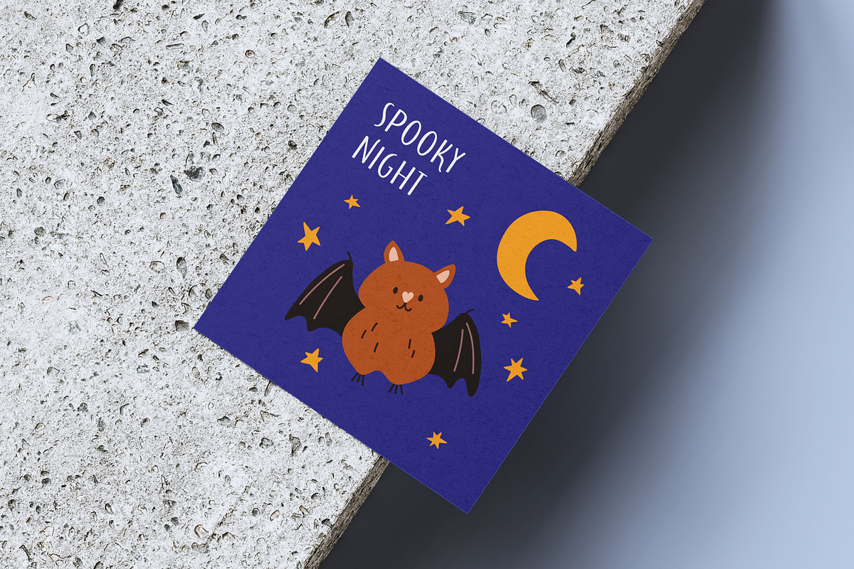 Cute Happy Halloween cards, kids set, a Seasonal Illustration by Good Studio (Photo 6 of 9)