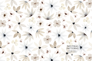 Neutral Watercolor Patterns Set