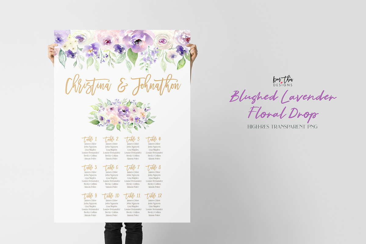 Blushed Lavender Floral Set, an Illustration by Kim Thoa Designs (Photo 2 of 10)