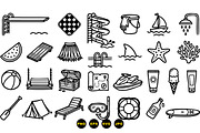 Summer Beach Fun Icon Set, an Illustration by designvectx (Thumbnail 3 of 3)