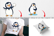 Penguin with Snowball Clipart, a Graphic by Artnoy (Thumbnail 3 of 5)