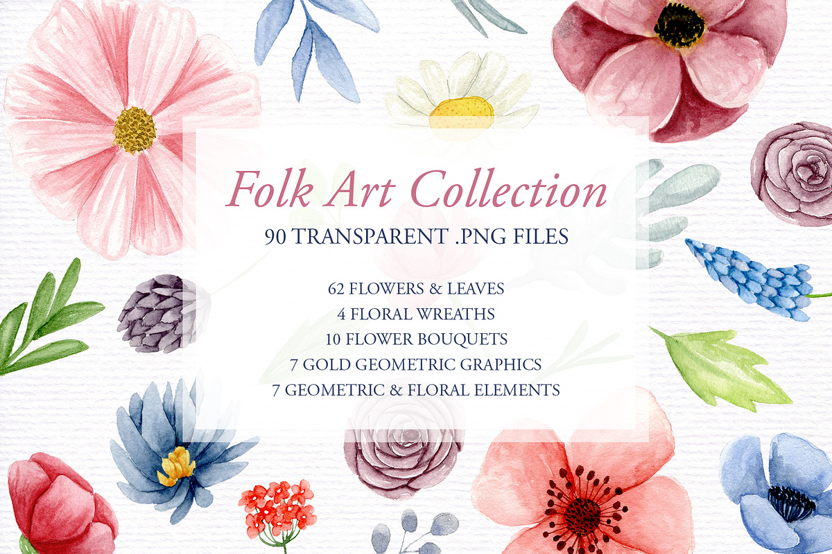 Watercolor flowers Folk art, an Illustration by Bianca Stanton (Photo 1 of 6)
