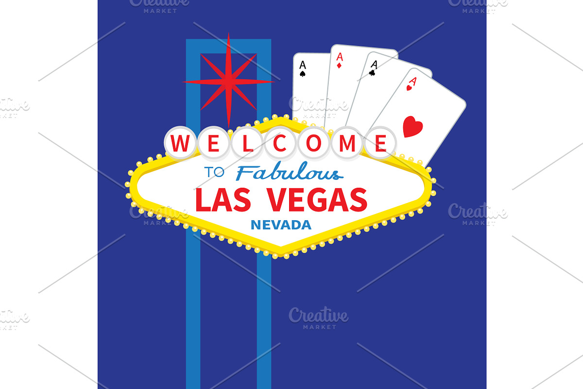 Welcome to Las Vegas sign. Ace set., an Object Illustration by Worldofvector