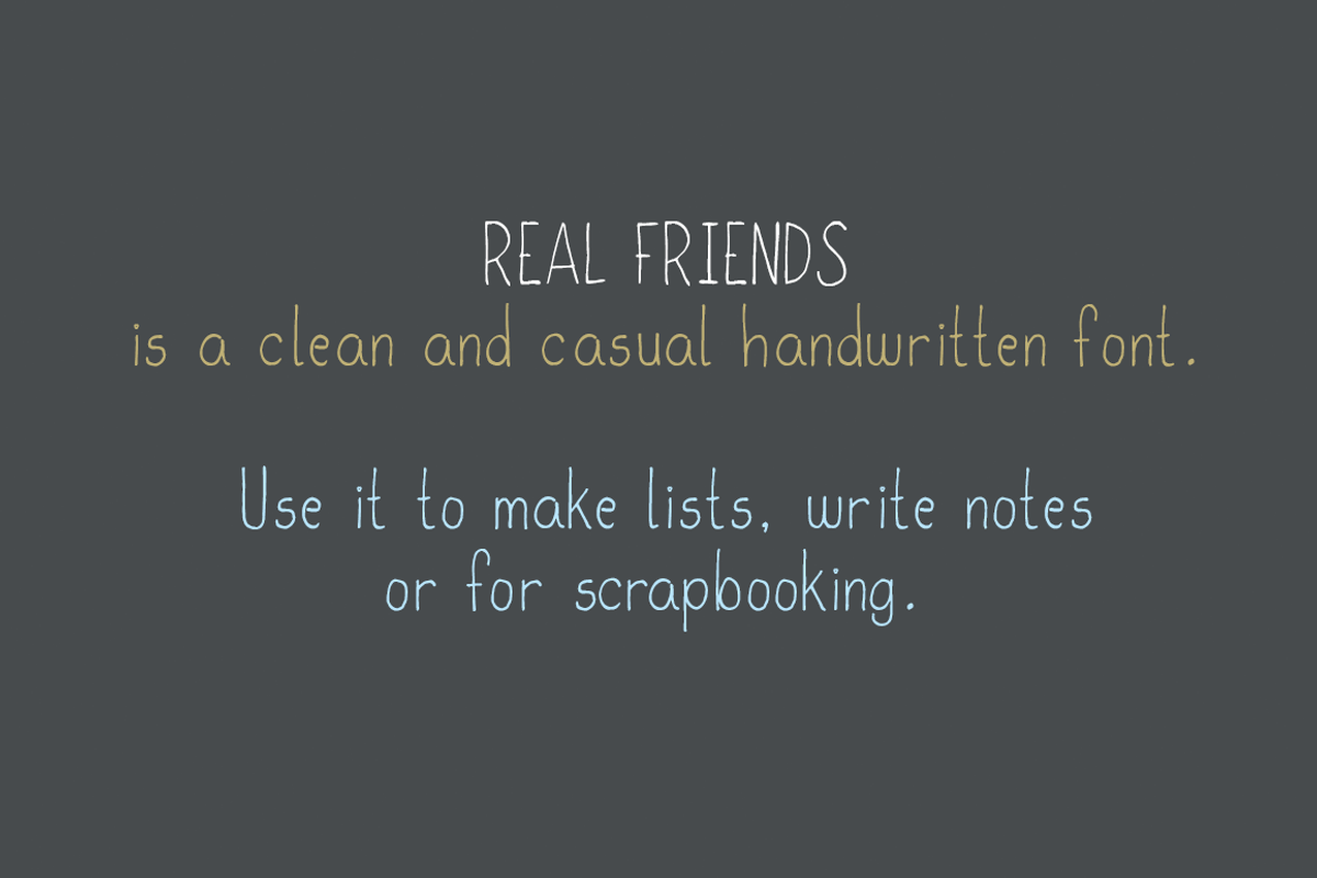 Real Friends, a Script Font by TypeKatsu (Photo 2 of 3)