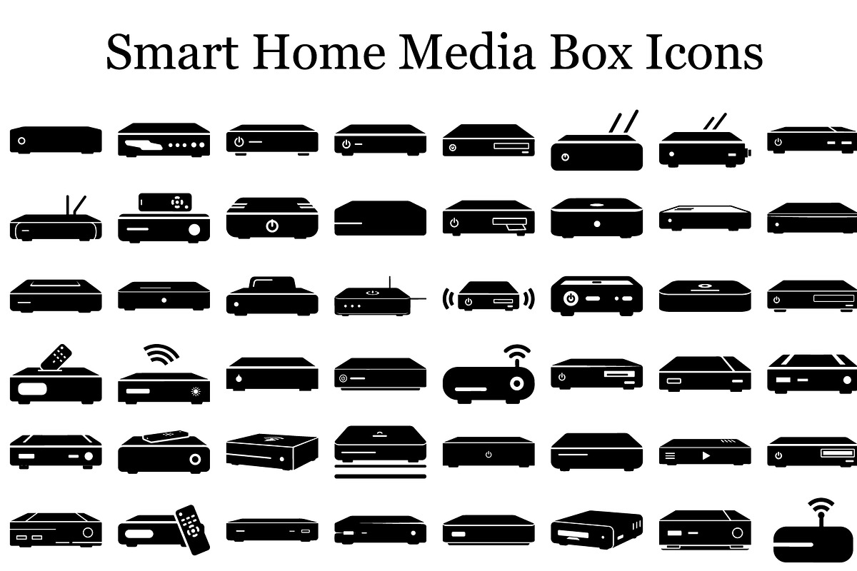 Smart Home Media Box Icons, an Icon by hafijul (Photo 1 of 15)