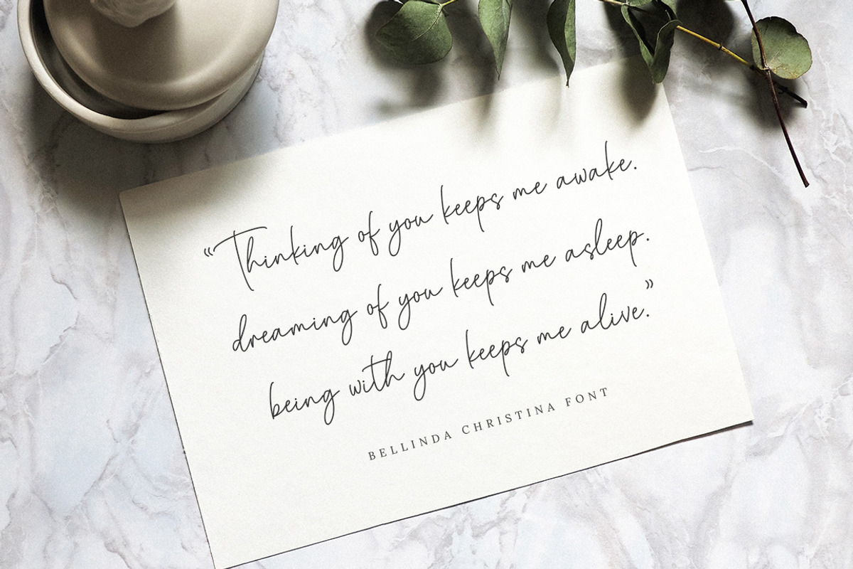 Bellinda Christina + 5 Font Style, a Script Font by Bluestype Studio (Photo 13 of 15)