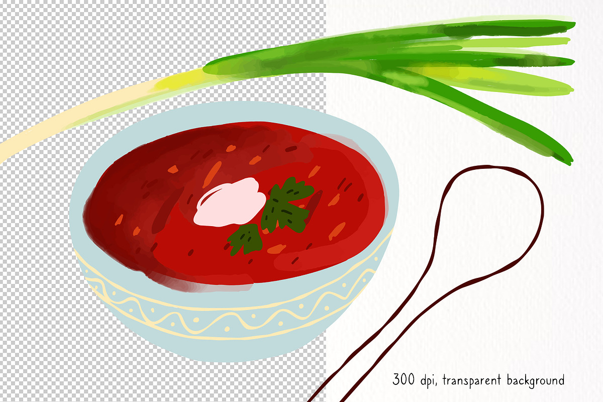 Ukrainian Traditional Cuisine, a Food Illustration by ViktoriaLapshyna (Photo 3 of 6)