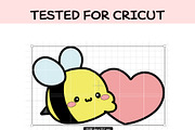 Cute Bee SVG, Kawaii Honey Bee SVG, an Illustration by TheHitShop (Thumbnail 9 of 11)
