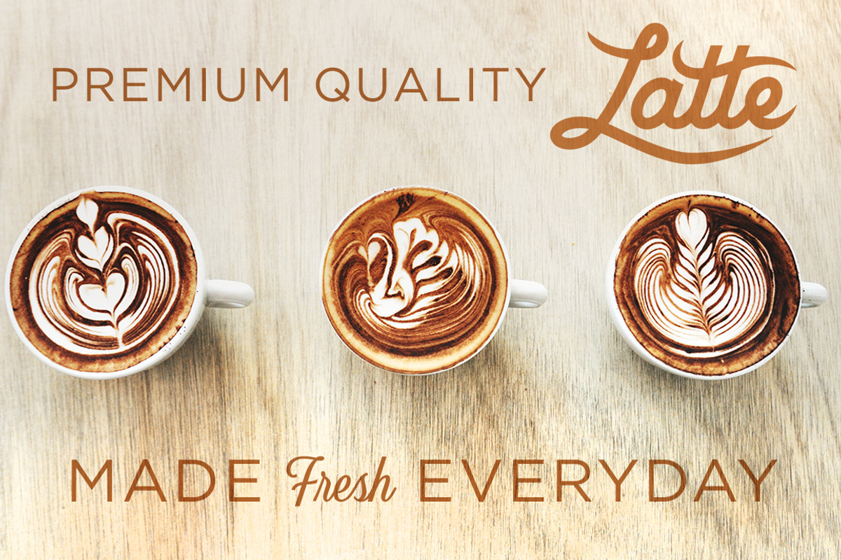Coffee Typography Vectors, a Food Illustration by Steve Wolf Designs