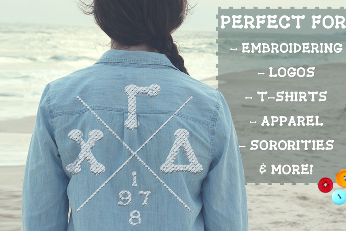 Applique Greek Font Set preview 4