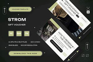 Strom - Gift Voucher, a Print Template by StreaksideStd