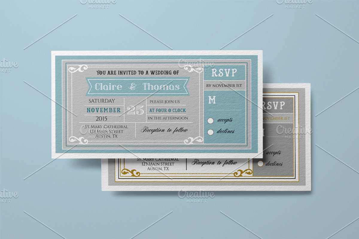 Ticket wedding invitation, an Invitation Template by annago (Photo 3 of 3)