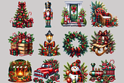 Traditional Christmas clipart, a Seasonal Illustration by AnetArtStore (Thumbnail 5 of 10)