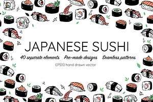 Japanese sushi graphics bundle