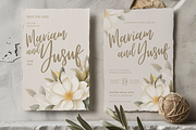 Floral Wedding Invitation Card Canva, an Invitation Template by kin9candra (Thumbnail 4 of 8)
