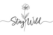 One Line Floral Stay Wild T-Shirt, an Object Illustration by Ghagra (Thumbnail 2 of 7)