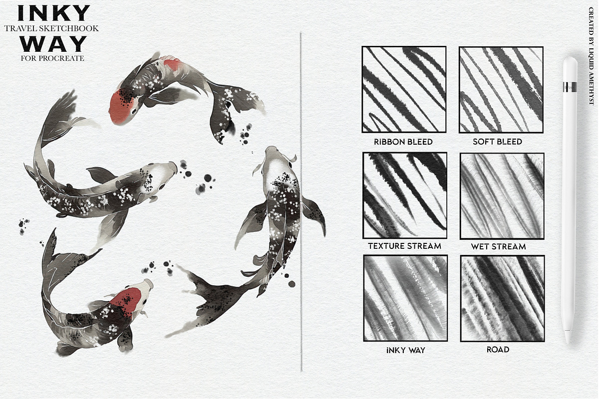 Inky Way Travel Procreate Sketchbook, a Brush Add-On by Liquid Amethyst Art (Photo 4 of 7)