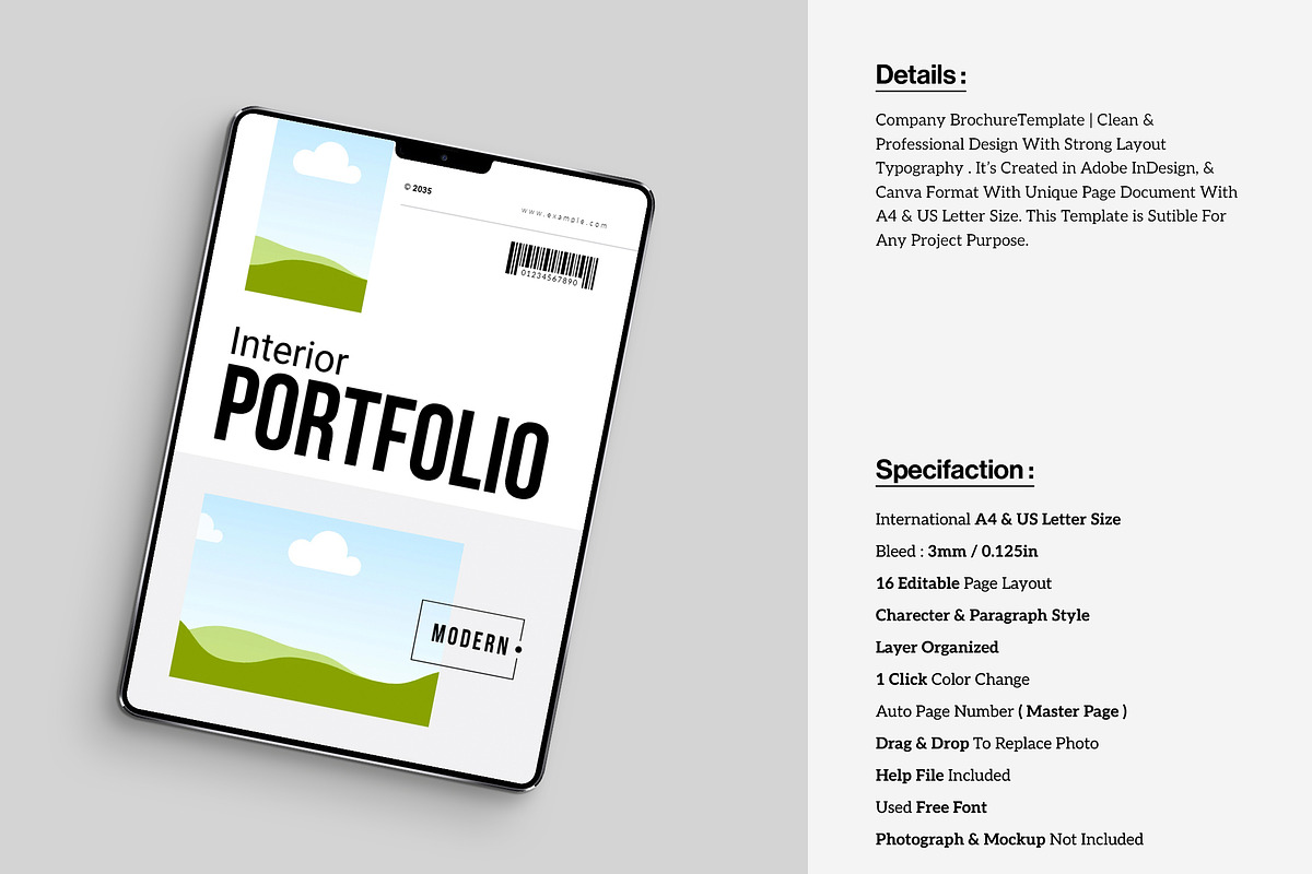 Interior Design Portfolio Template, a Brochure Template by StyleArt (Photo 2 of 9)