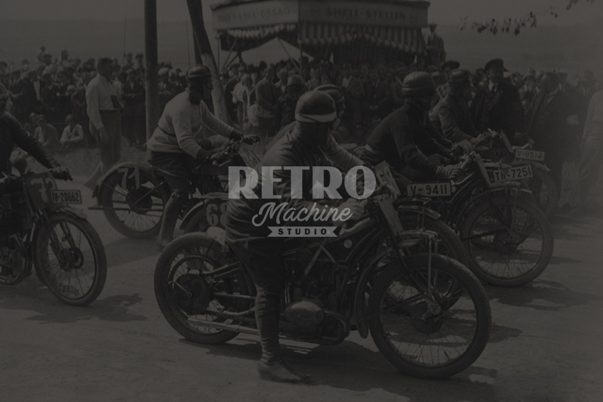 Motorcycle Retro Set, an Illustration by Retro Machine (Photo 6 of 6)