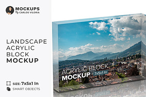 Landscape Acrylic Block Mockup