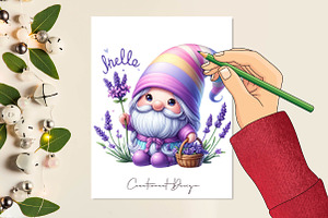 Watercolor Lavender Gnomes Clipart