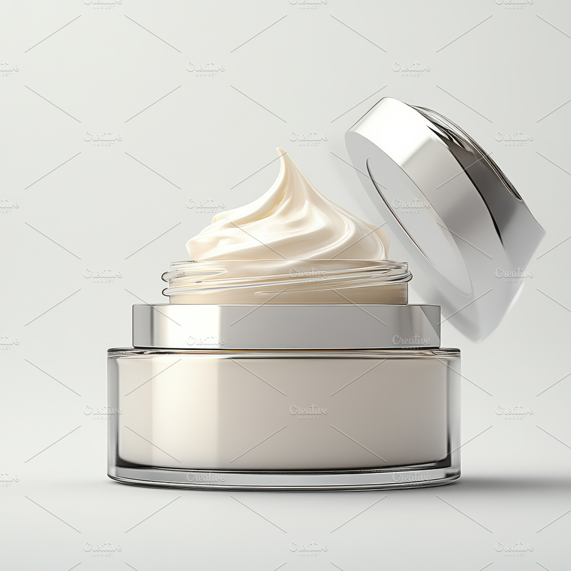A jar of cream with gold lid open, o, a Beauty & Fashion Photo by Pixeness Studio