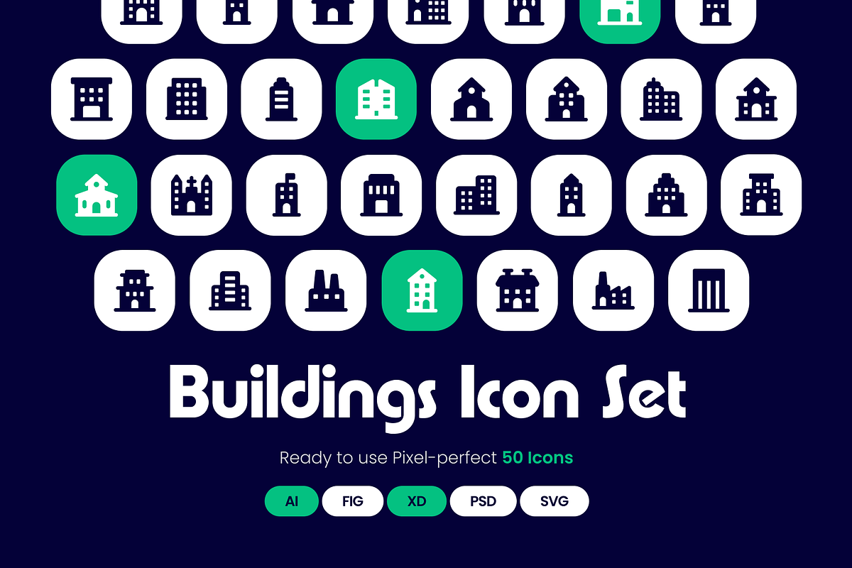 Buildings Icon Set, a Duotone Icon by Brickclay (Photo 1 of 5)