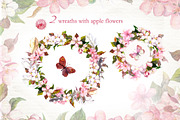Apple flowers set. Watercolor vector, an Illustration by Where summer is (Thumbnail 4 of 5)