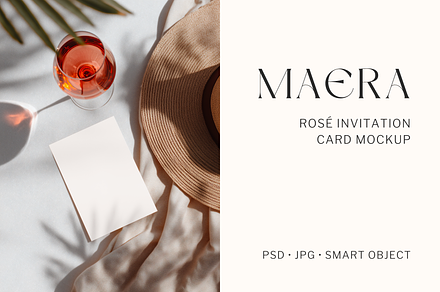 5x7 Wedding Invitation Card Mockup