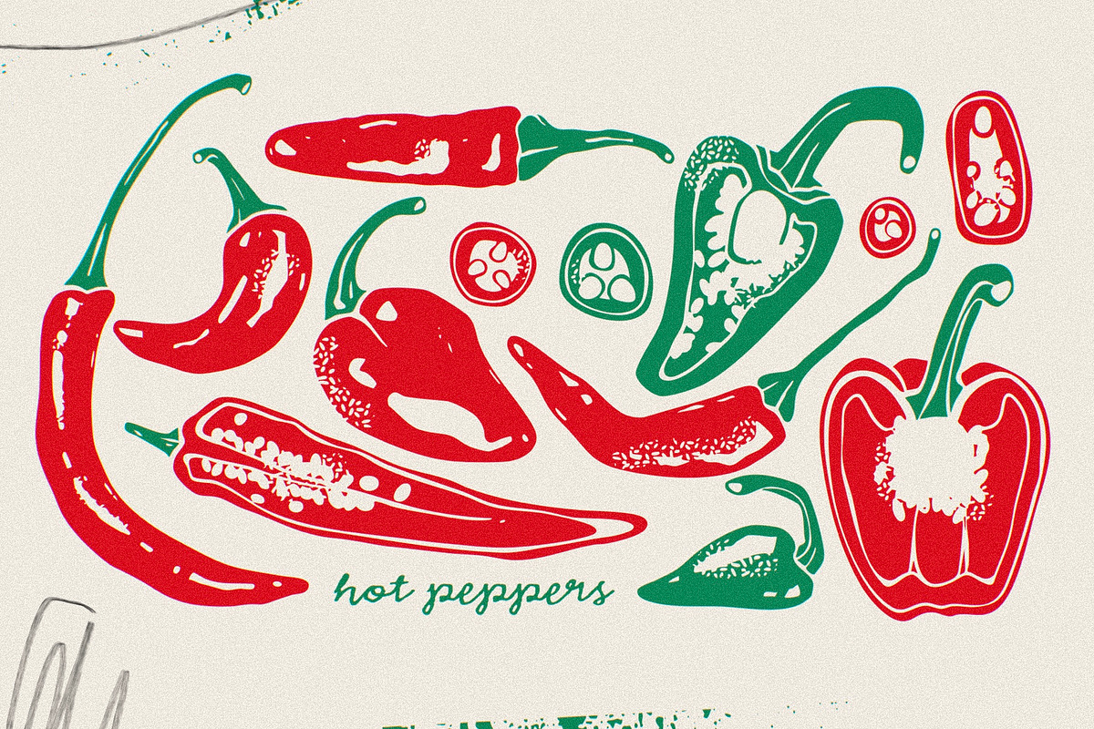 Hot peppers, a Food Illustration by Twisted Tail (Photo 2 of 6)